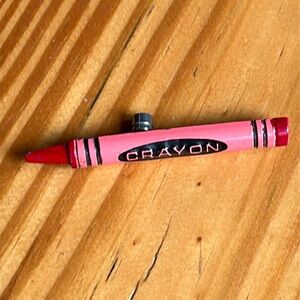 Vintage Red Crayon metal lapel pin